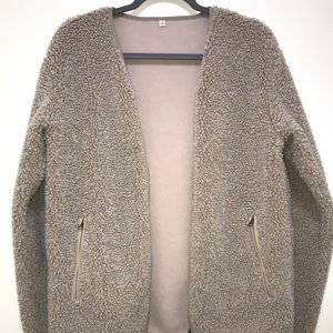 Uniqlo Fuzzy Zip Up Cardigan Sweater